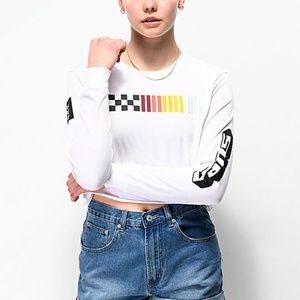 Vans High Performance White Crop Long Sleeve NWOT